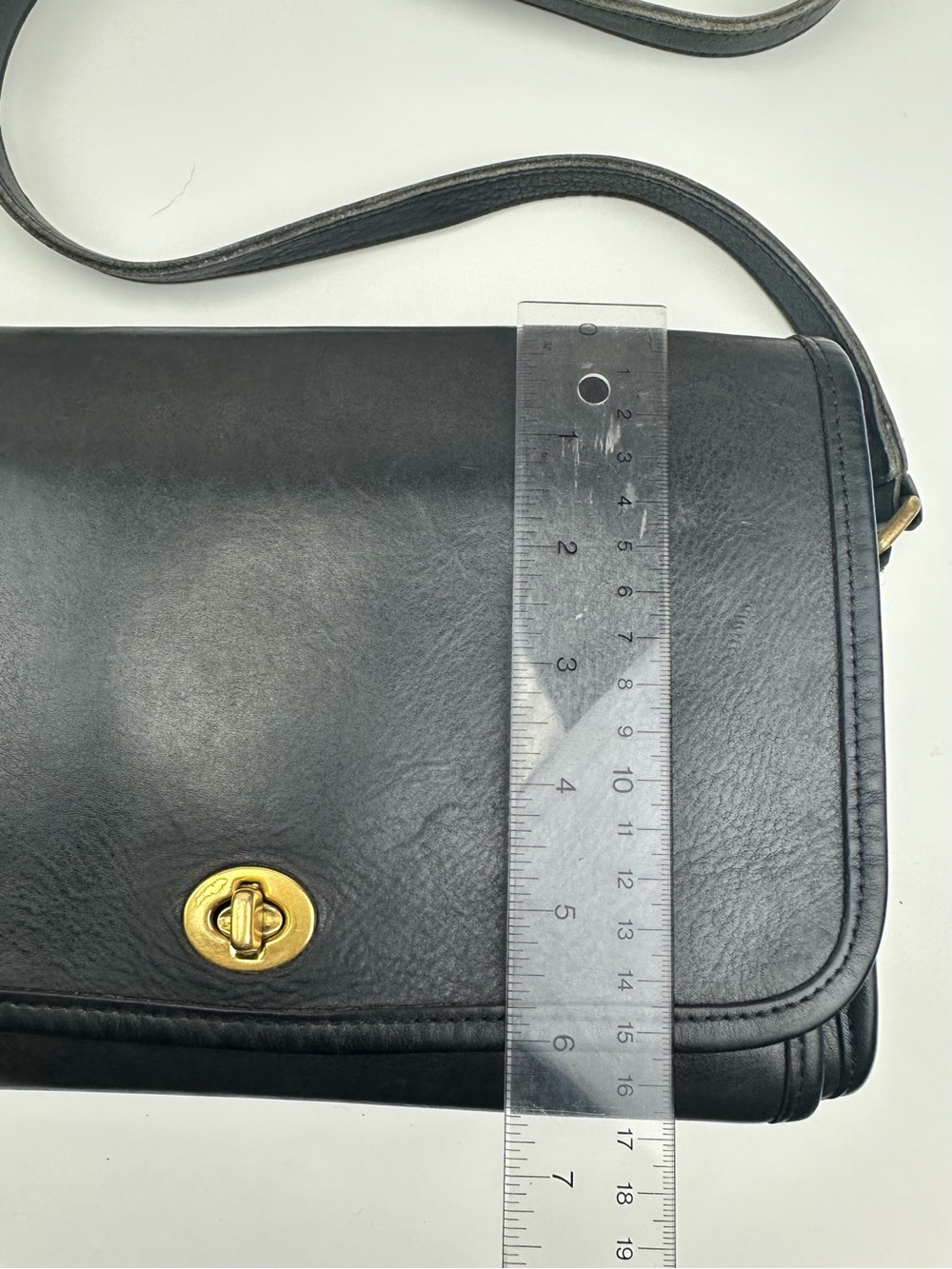 Coach Vintage Ridgefield Flap Black Leather Suede Crossbody Buckle Bag Late 90s - Picture 6 of 13